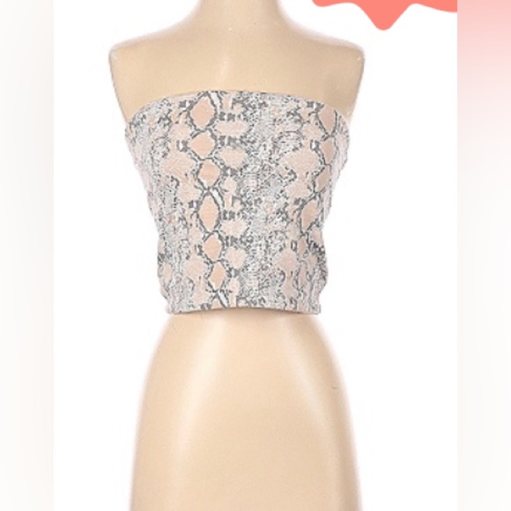 American Eagle Outfitters Tan Snakeskin Tube Top